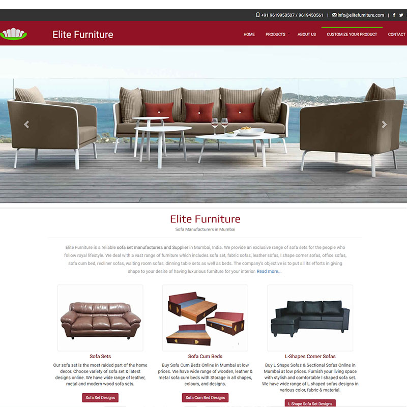 Sofa Furniture / Website Design & Development