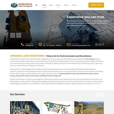 land surveyors website design